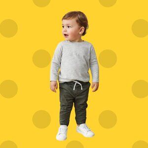 Cat & Jack Olive Green Toddler Jogger Pants | Size 2T | Comfy Elastic Waist